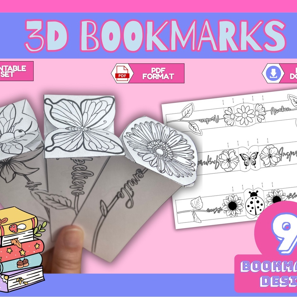 3D Printable Bookmarks Set